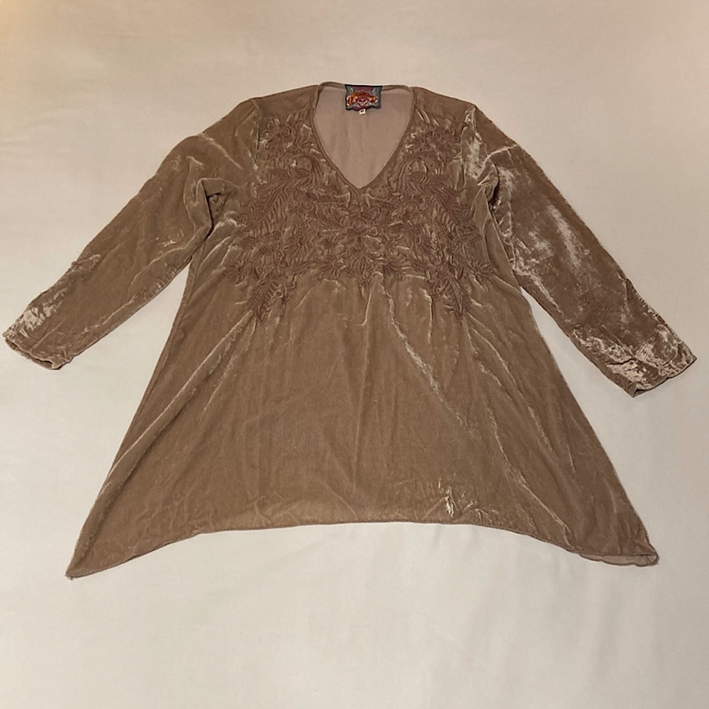 Johnny Was crushed velvet blouse.